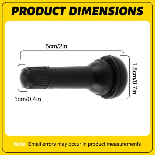 100PCS TR414 Tubeless Rubber Car Tyre Wheel Valves Snap in Universal Black - Picture 2 of 10