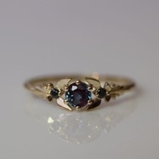1.77Ct Round Cut Lab-Created Alexandrite Engagement Women's Ring 925 Silver
