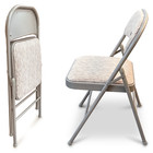 NEW DELUXE STRONG STEEL METAL FRAME FABRIC PADDED FOLDING OFFICE BACK REST CHAIR