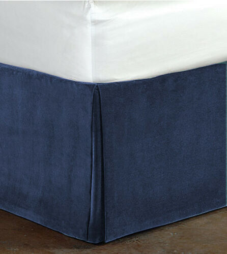 Cotton Velvet Bed Skirt-Bed Valance-No Pins Required-Box Pleated-Durable & Stiff - Picture 21 of 26