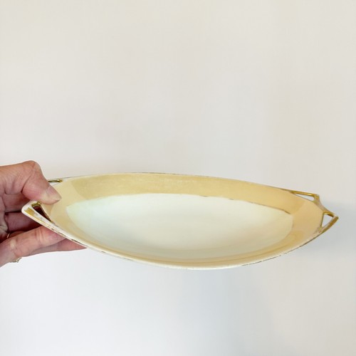 LHS Hutschenreuther Selb Bavaria Art Deco Celery Dish Gold Trim Porcelain MCM - Picture 16 of 20