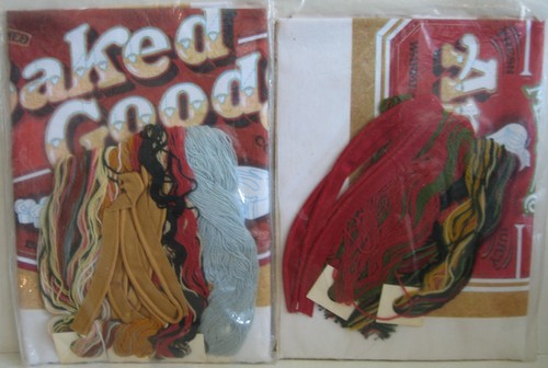 Vtg Needle Treasures Baked Goods Moms Apple Pie Kit Set Lot Wool Crewel Yarn New - Picture 4 of 6