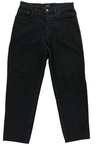HUGO BOSS Arkansas Herren Jeans Hose W34 L32 34/32 schwarz washed Karotte Denim