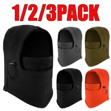 1/2/3 Pack Winter Balaclava Thermal Fleece Neck Warmer Hat Hiking Windproof Hood