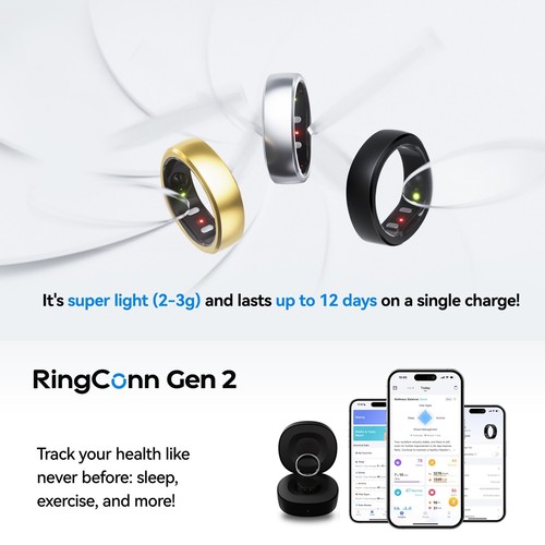 RingConn® Gen 2 Ultra-Thin Smart Ring - Sleep Apnea Monitoring & Health Tracking - Picture 14 of 71