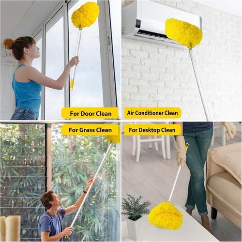 Microfiber Duster Cleaning Ceiling Fan Washable Removable Soft Brush Extendable - Picture 2 of 5