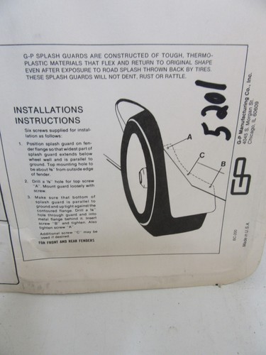 NOS Chevrolet Thermoflex Splash Guards Mud Flaps Accessory GM Made USA - Picture 2 of 3