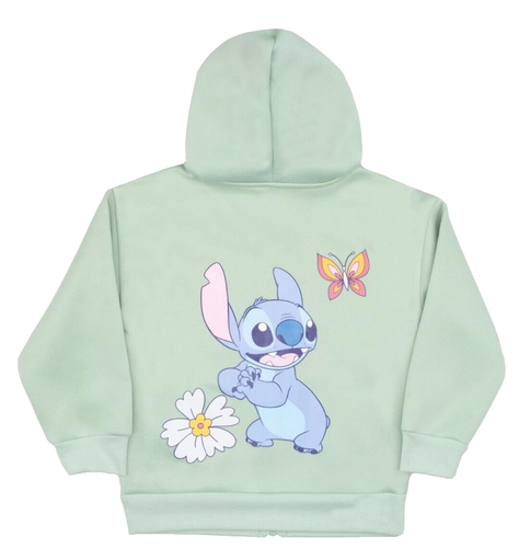 Kids Lilo & Stitch Size 5 Full Zipper Geen Hoodie Jacket NWT - Picture 2 of 3