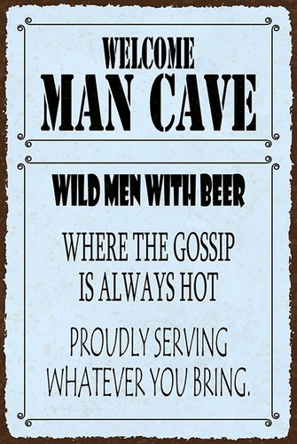 Blechschild 18x12 Bienvenido Hombre Cueva Hombres Salvajes con Varita de Cerveza Decoración Bar Pub Samml - Imagen 1 de 4
