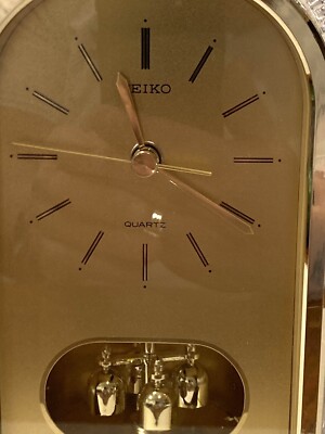 Seiko Crystal Mantle Clock W/ Pendulum QQZ127S Japan | eBay