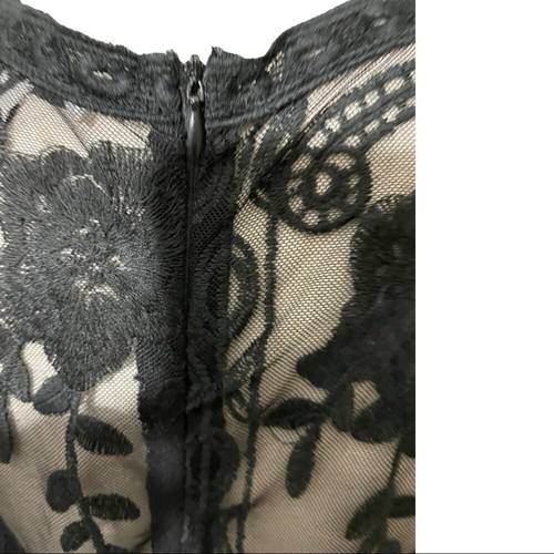 Haute Monde Spitzenkleid Plunge V-Ausschnitt. Reißverschluss hinten Größe L. Schwarz. - Bild 7 von 11