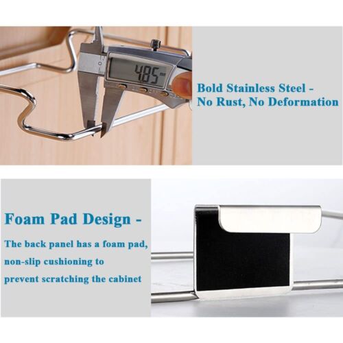 Trash Bag Holder For Cupboards Kitchen Cabinet Door Stainless Steel Portable Gar - Picture 5 of 7