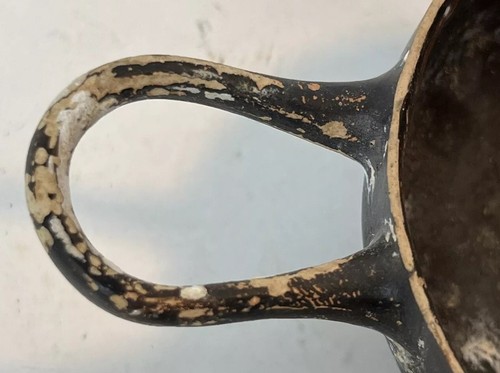 Ancient Greece Pottery Magna Graecia 6th-4th Cent BC. Two Handled Blackware Bowl - Picture 11 of 23