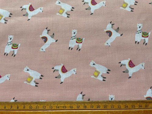 Llama Poly Cotton Fabric Children's Alpaca Animal Material Masks - Picture 2 of 3