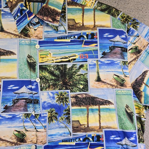 Vintage Nautica Hawaiian Shirt Men’s XL Short Sleeve Button Up Beach Palm Trees - Picture 3 of 11