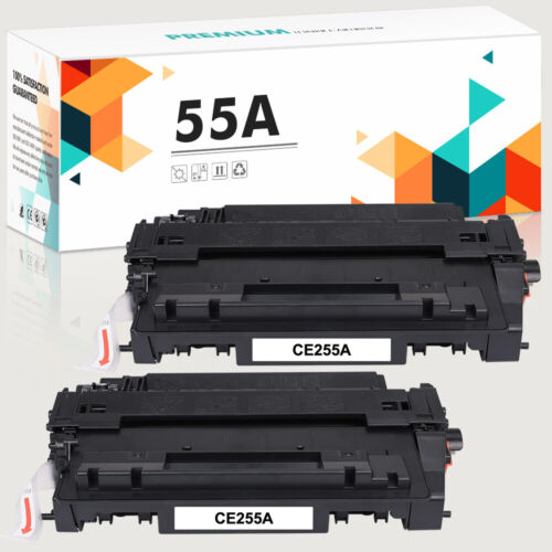 2 PK 55A CE255A Toner Cartridge Compatible For HP LaserJet P3010 P3015 P3015dn