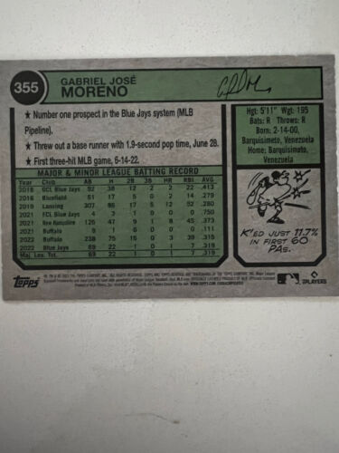 Gabriel Moreno Arizona Diamondbacks 2023 Heritage Rookie Card RC #355 - Picture 2 of 2