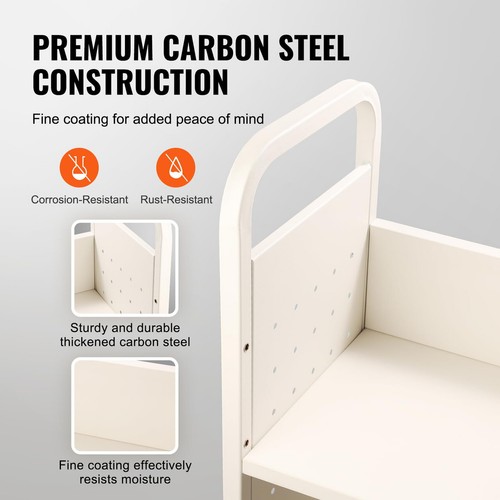 Rolling Book Cart, Single Sided L-Shaped Flat Shelves - Picture 6 of 7
