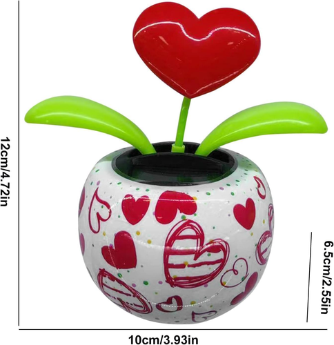 Red Solar Powered Dancing Figurines Toy - Solar Dance Flower, Heart Swing Dancin - Picture 3 of 12
