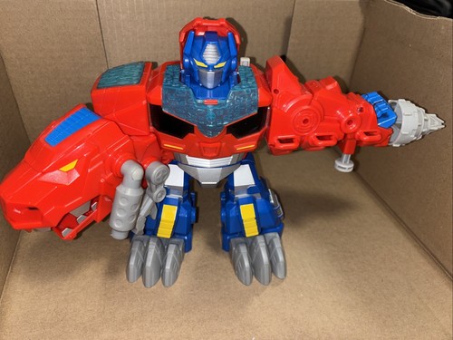 PlayskoolTransformers Rescue Bots 9" Optimus Prime T-Rex Talking Optimus Primal - Picture 1 of 12