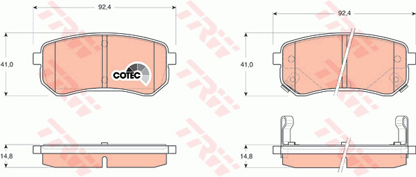 Trw GDB3370 Bremsbelagsatz, Scheibenbremse FüR Hyundai, Kia, Naza-image