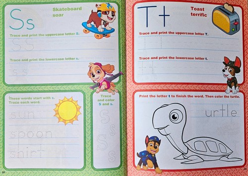 Paw Patrol Pre-K Workbook set of 4 Alphabet Counting Shapes Healthy Heroes  - Picture 3 of 8