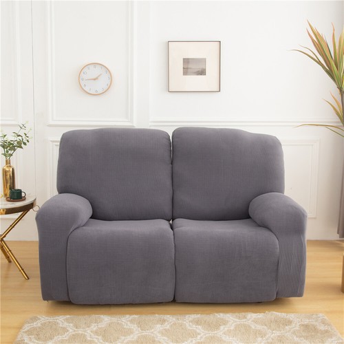 Recliner Loveseat Cover Stretch 2 Seater Recliner Sofa Cover Slipcover Protector - Picture 2 of 26