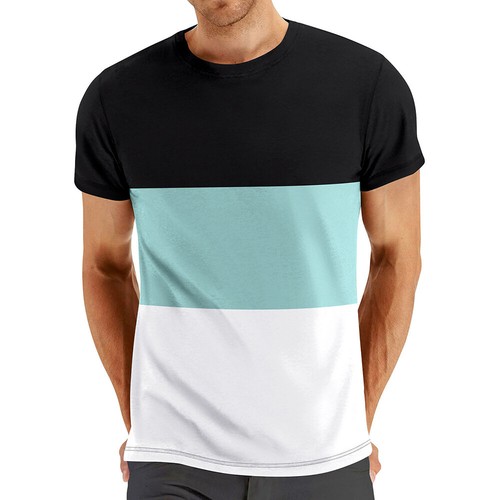 Hombres Camisetas Cuello Redondo Prendas para el torso Bloques de Color Manga Corta Camisetas Deportivas Blusa - - Imagen 18 de 34