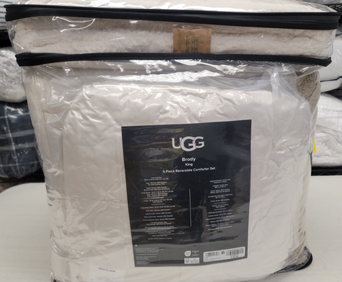 UGG Brody Reversible 5-Pc. KING Comforter Set Ivory/Tan New - Picture 5 of 5