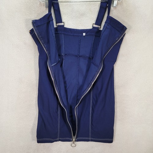Navy Stretch Zipper Front Slim Sexy Bodycon Micro Mini Womens Dress Plus Size 3X - Picture 7 of 20