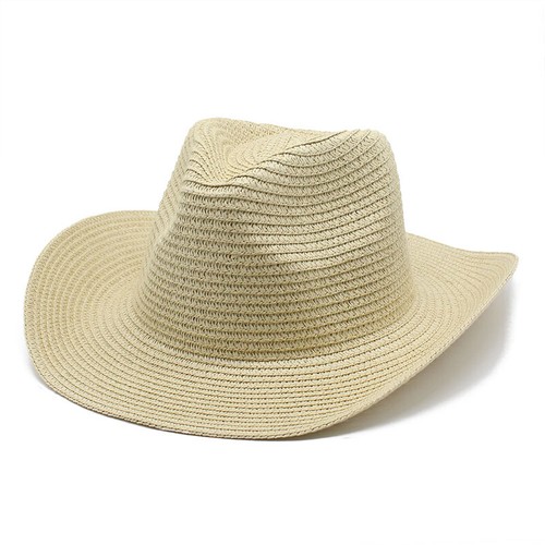 Cowboy straw hat western denim warped edge performance jazz hat beach hat - Picture 15 of 15