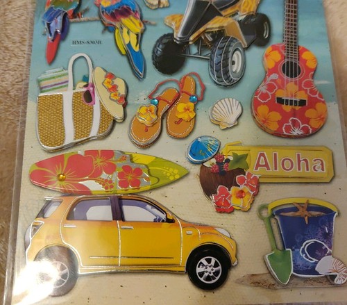 """Pegatinas Pegatinas""~Libro de recortes 3-D~Playa-Tropical~ NUEVAS - Imagen 4 de 4