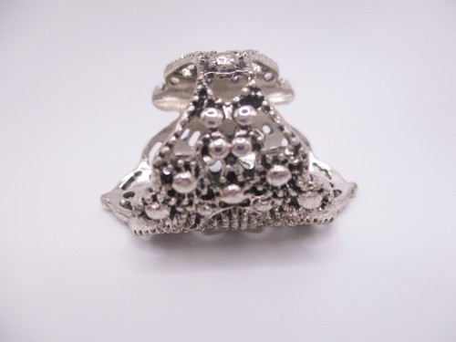 Shield wrap filigree openwork statement ring size 7.5 silver-tone antiquing 0124 - Picture 2 of 5