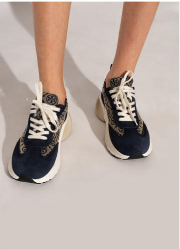 TORY BURCH T Monogram Good Luck Trainers in Navy MSRP$388 CHIC & STYLISH - Imagen 5 de 13