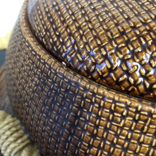 Tureen Set Vintage1982 Sittre CeramicsCanvas Texture w/Rope detail And Ladel - Picture 2 of 10