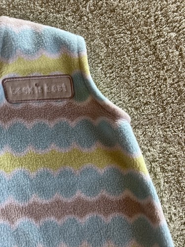 Saco para dormir Halo Boys azul gris verde a rayas lana pequeño 0-6 meses - Imagen 2 de 7