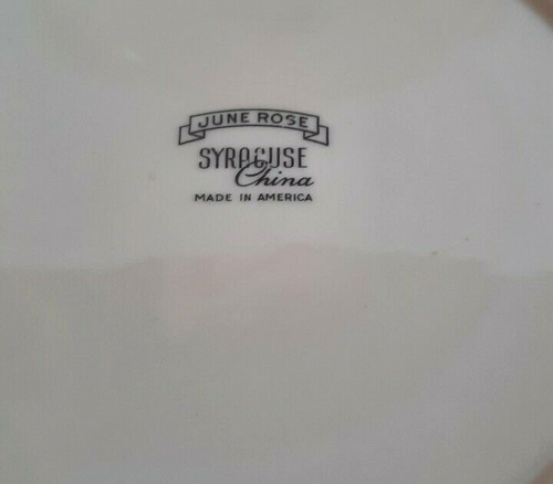 Syracuse China "June Rose" Made in USA 9" Salad/Dessert Plates Set of 4 Preowned - Picture 6 of 7