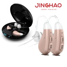 JINGHAO Digital Hearing Aids Rechargeable Invisible BTE Severe Loss Ear Aids