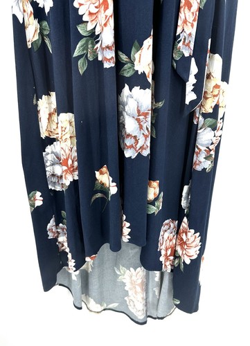 Maxi Vestido Fortune + Ivy Irene Imitación Envoltura Tejido Cepillado Azul Marino Talla 3X Fijación de Puntada - Imagen 5 de 13