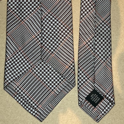£150 RICHARD ANDERSON 13 SAVILE ROW MENS LIGHT TONE PLAID SILK TIE MADE UK Y3 - Imagen 6 de 9