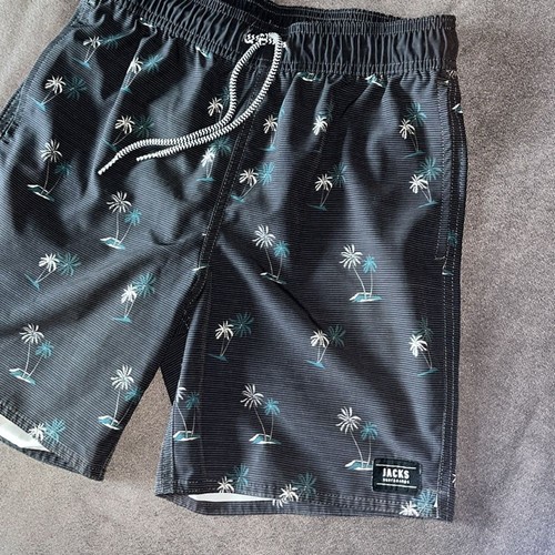Boy’s Jack’s Black Striped Palm Tree Swim Trunks Board Shorts Medium 8 / 10 Pool - Picture 3 of 10