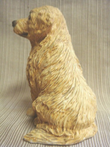 1984 SEATED GOLDEN RETRIEVER Stone Critters by United Design Corp - Signed Susan - Picture 3 of 8
