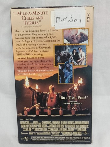 The Mummy Starring Brendan Fraser - VHS Tape for VCR - Picture 2 of 6