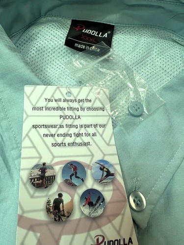 Pudolla Fishing Shirt Men's Sz 3XL Green Short Sleeve Button Vent Pocket NWT - Bild 10 von 10