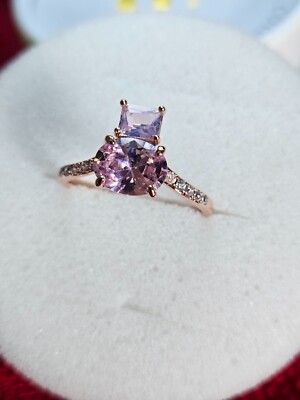 BP RING '' Journey Beyond'' RBP 7477 Rose Quartz CZ & LC Pink Opal on Rose Gold sz