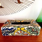 Vintage Talavera Decorative Handmade Ceramic Hand Painted Tissue Cover