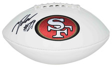 TALANOA HUFANGA AUTOGRAPHED SAN FRANCISCO 49ERS WHITE LOGO FOOTBALL BECKETT
