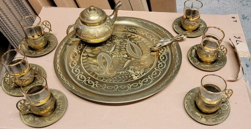 Vintage Turkish Greek Tea Set for 6 - Picture 2 of 4