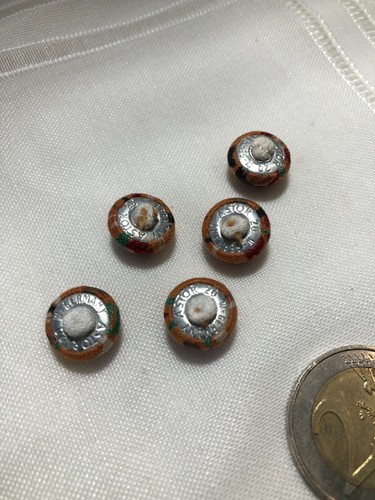 Boutons en tissu Orange floral ancien Astor lot de 5 (BOUT.109) - Imagen 5 de 7