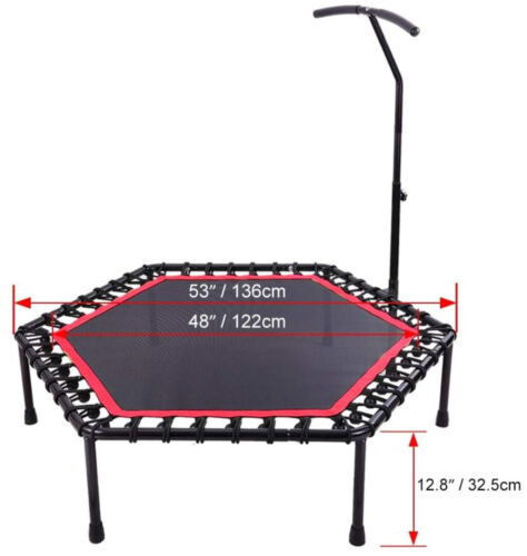 ONETWOFIT 122 cm Profi-Fitness Trampolin mit Verstellbarem Handgriff bis 150 kg! - Bild 2 von 5